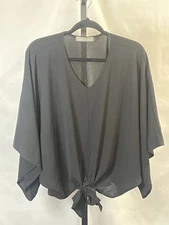 Pixi Ivy Women's Blouse, One Size, Made in USA, Pullover Style, Black