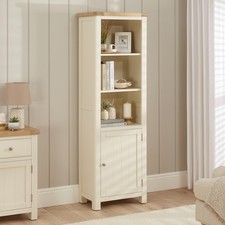 Marbury Cream Painted Tall Narrow Bookcase Cupboard -SLIGHT SECONDS-CRM64-F650