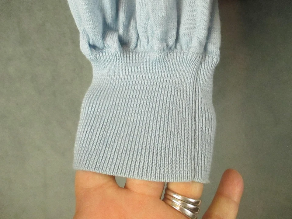 Suéter DEMYLEE New York Mujer Mediano Azul Camel Lana Cuello Cuadrado Pullover Foto 4 de 4