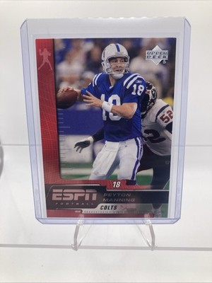 2005 Upper Deck ESPN Football Card #42 Peyton Manning V Minor Top Corner Etching