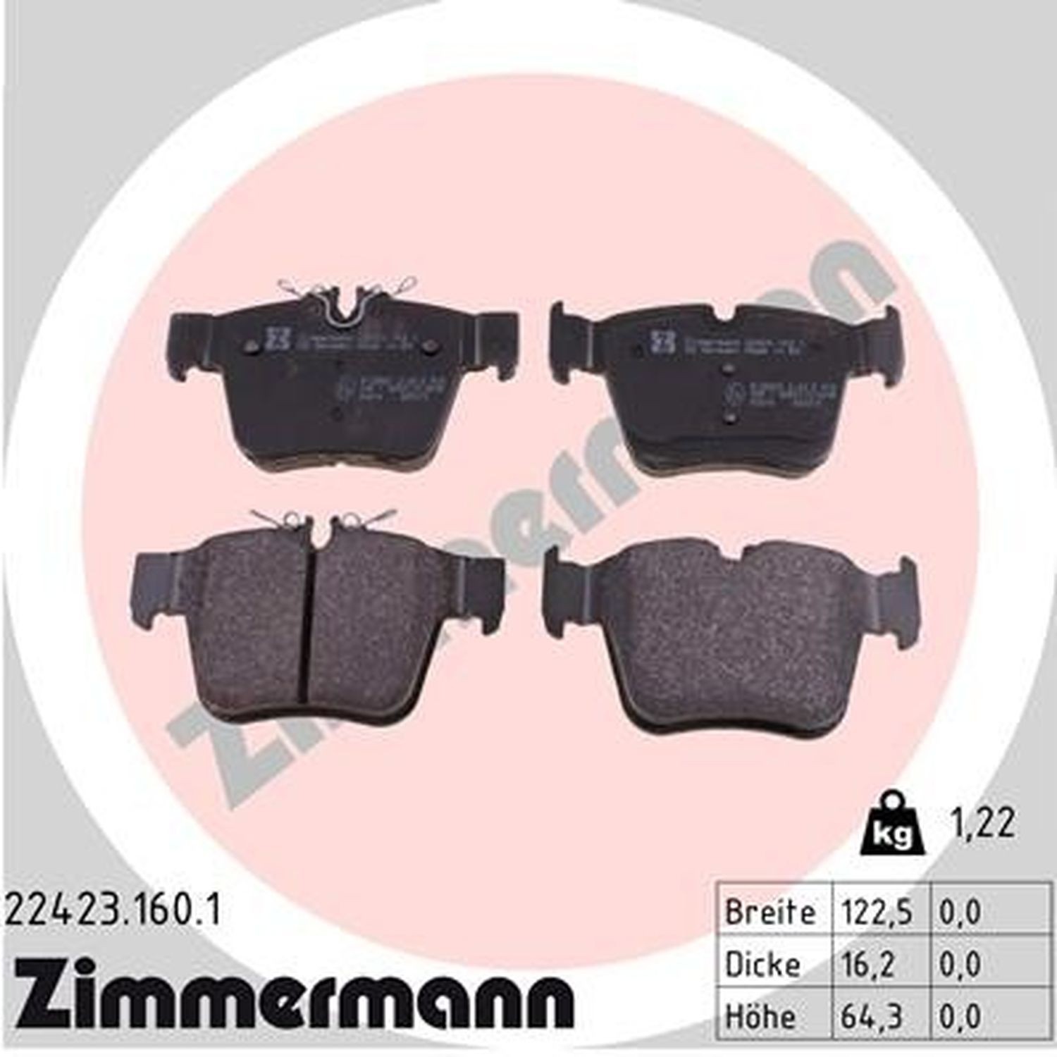 Zimmermann 22423.160.1 Standard Disc Brake Pad Set