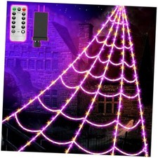 Giant Spider Webs Halloween Decorations - 455 LEDs Outdoor with Spider