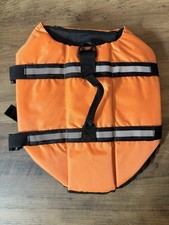 Small Dog Life Jacket   High Visibility Orange   Adjustable Straps   Size S
