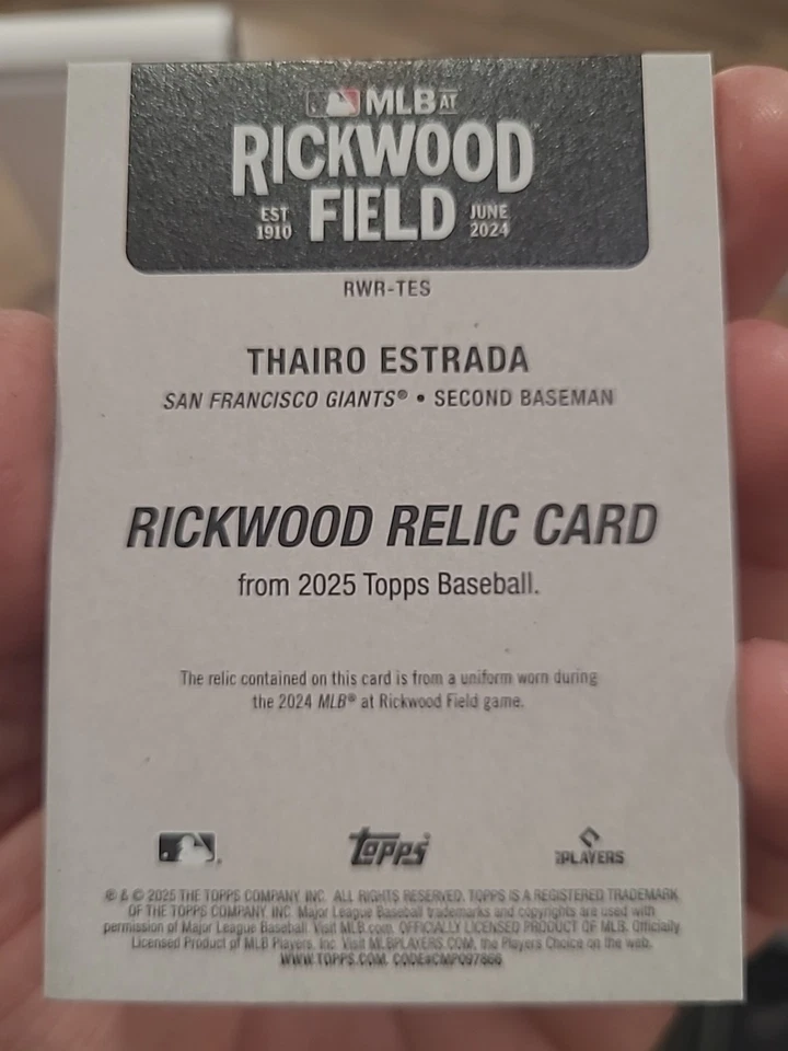 2025 Topps Rickwood Field  Thairo Estrada  Game Worn Jersey Relic  9/10 - Image 4 of 4