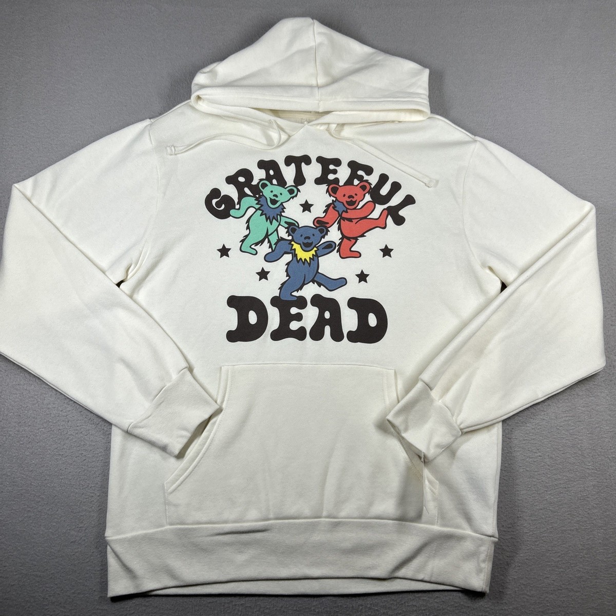 Grateful Dead Mens L Dancing Bears Stars Graphic Hoodie Sweatshirt