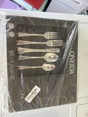 Oneida Flight 65 Piece Everyday Flatware, Service 65 Piece, Silverware Set 