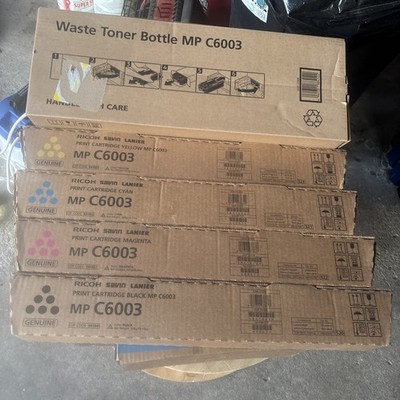 Ricoh MP C6003 OEM Toner Cartridge 841849 841850 841851 841852 NEW Waste Btl Inc