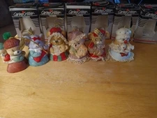 JASCO CARING CRITTER CHIMERS Bisque Porcelain Bell Ornaments Lot of 6 OiB