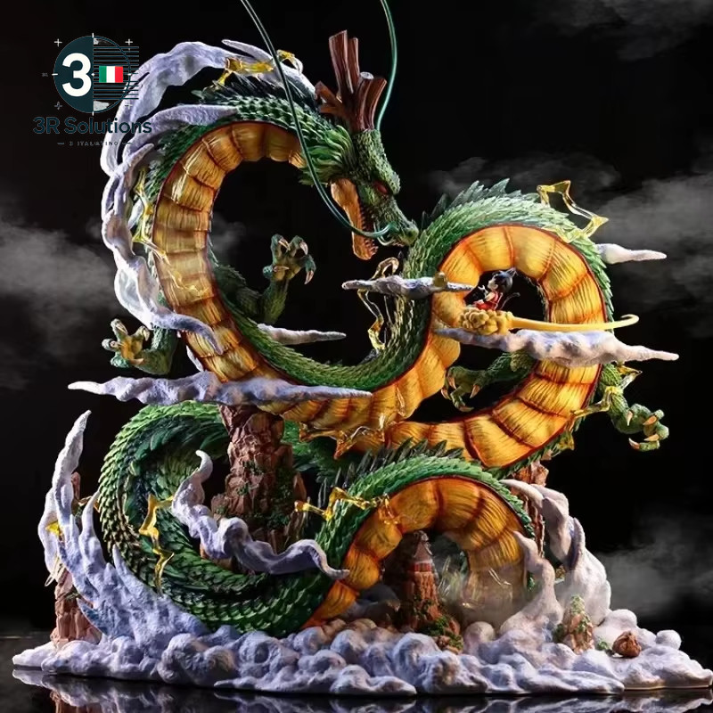 Shenron E Goku Figura 24Cm Dragon Ball Statua PVC Anime Modello Collezione
