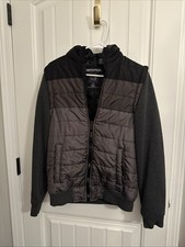 Distortion Hooded Jacket Black and Grey Kids Size Small