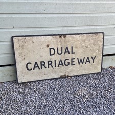 Vintage DUAL CARRIAGEWAY Road Sign aluminium not enamel