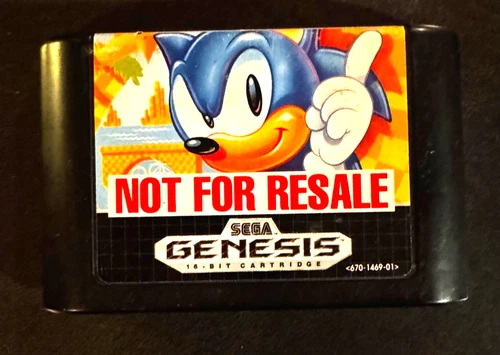 Sega Genesis Sonic the Hedgehog Cartridge Only "Not For Resale"