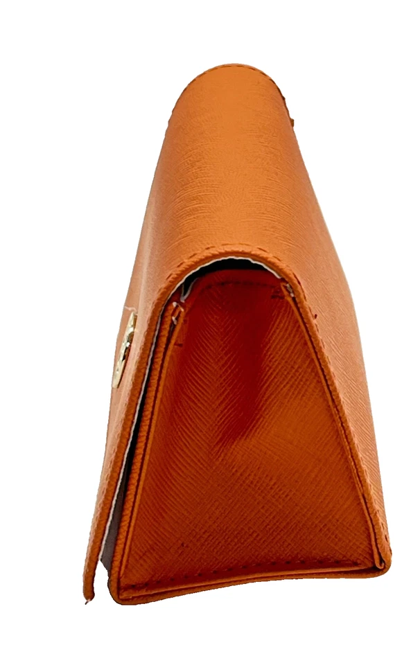 Tory Burch Naranja Saffiano Cuero Estuche para Gafas de Sol Semi Duras Magnéticas Foto 4 de 4