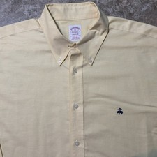 Brooks Brothers Shirt Mens XL Yellow Oxford Long Sleeve Madison Polo Cotton OCBD