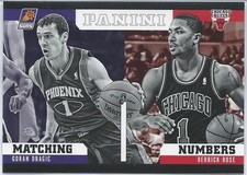 2012-13 Panini Matching Numbers GORAN DRAGIC Suns DERRICK ROSE Chicago Bulls