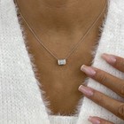 1.5ct Radiant Pendant Necklace White Gold 14K Labcreated Diamond F/VS — photo 5