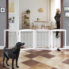 See description- ZJSF Freestanding Dog Fence Indoor, Foldable Dog Gate for