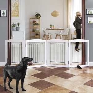 See description- ZJSF Freestanding Dog Fence Indoor, Foldable Dog Gate for