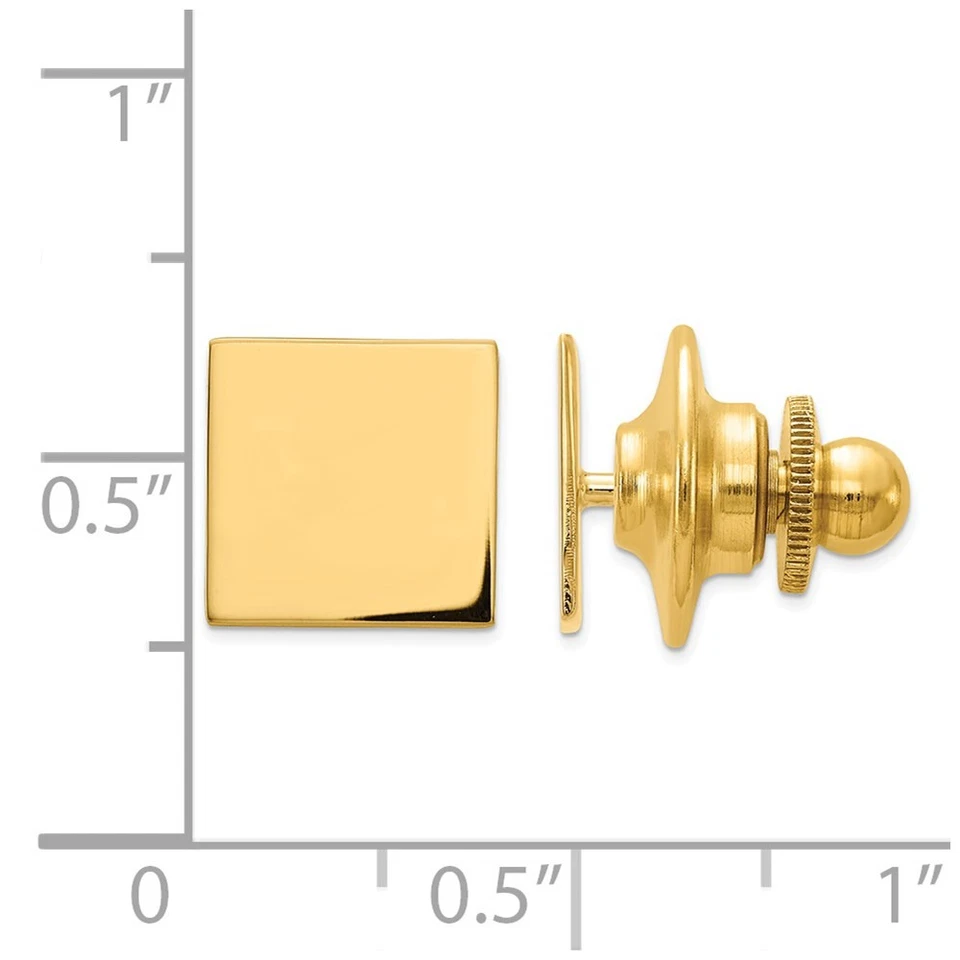 14k Yellow Gold Men's Square Tie Tac - Image 2 of 2