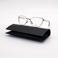 New Saint Laurent Eyeglasses SLM92 001 Silver Cat Eye Women Eyewear