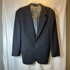 Vtg Chiara Men  s 44R Wool Blazer Charcoal Gray ACTWU Union Made USA Button 1980
