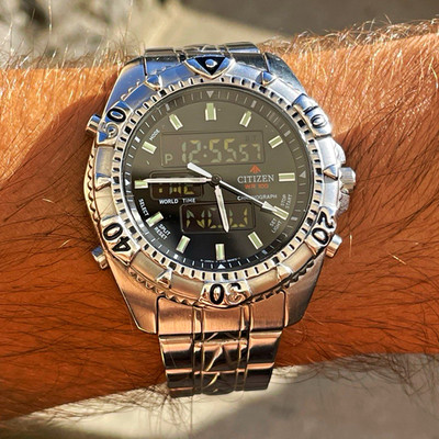 Vintage Citizen Promaster Chronograph WR 100 Herrenuhr Edelstahl C460