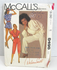 McCall's 8498 Jumpsuits w/Pockets in 3 Lengths Sash Pattern Misses' 8 Uncut