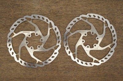(2) 160mm Shimano SM-RT66-S 6 Bolt Disc Brake Road CX MTB Rotors