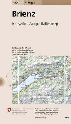 1209 Brienz: Iseltwald - Axalp - Ballenberg (Landeskarte 1:25 000, Band 1209) Bu