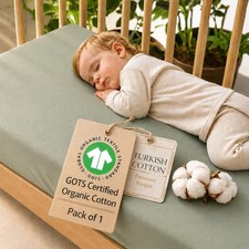 Signature Crib Sheet - Organic Heritage Turkish Cotton, GOTS Certified Premiu...