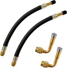 Valve Stem Extension, 2pcs 8.25 Inch Flexible Tire Valve Extender with 2pcs 90 D