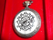 RICHARD WATCH CO 14S 15J EMBOSSED FIREMAN ON BACK AND ON DIAL RUNS