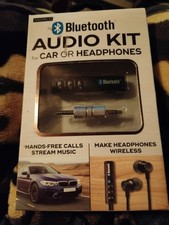 New iWorld Bluetooth Wireless Audio Car Kit-black 3.5mm AUX to Bluetooth Adapter