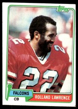 Rolland Lawrence 1981 Topps #497 Atlanta Falcons FREE SHIPPING AutographDen