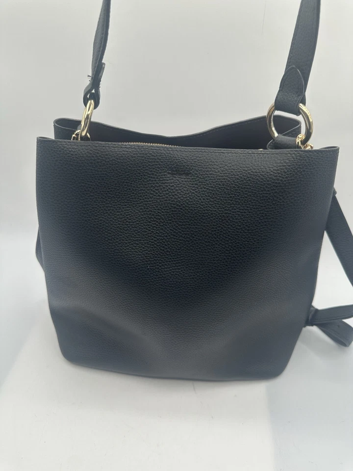 COACH Town Bucket Bag Black Leather Satchel Convertible Shoulder Bag 91122. READ - Image 3 of 4