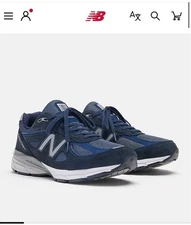 Men 9.0US New Balance U990 Navy Sneakers