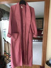 VTG LL Bean Rose Pink Chamois Cloth Heavy Flannel Bathrobe USA SMALL - EXC COND