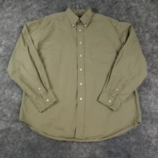 Mark Alexander Shirt Mens Large Brown Solid Sport Long Sleeve Button Up Cotton