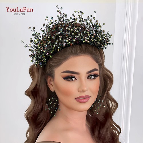 Elegante corona nupcial de diamantes de imitación boda peluca festival fiesta joyería para el cabello - Imagen 23 de 38