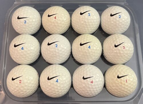 (12) Nike RZN Black Tour Level Golf Balls One Dozen 4A Random Logos - Picture 2 of 3