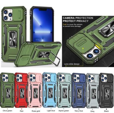 For iPhone 17 Pro Max 16 Pro Max 15 14 13 12 11 Magnetic Ring Stand Rugged Case