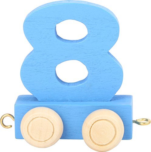 small foot design- Trenino con Il Numero 8" in Legno Naturale, 10570 (v0G)