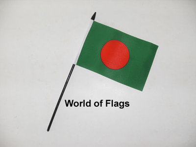 AZ FLAG Thailand Tafelvlag 14x21 cm - Thaise Bureaivlag 21 x 14 cm - Zwarte plastic stok en voet