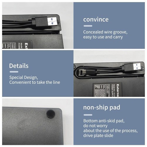 USB-C Type C External DVD Drive CD-ROM Burner Reader For Laptop Desktop MacBook - 第 3/8 張圖片