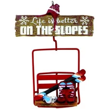 Kurt Adler Resin Ski Lift Hanging Christmas Tree Ornament