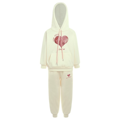 Kids Girls Sweatpants Set Hooded Fall Sweatshirt Long Pants Tracksuit Clothes - Picture 10 of 36