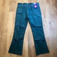 NOS Sears Bell Bottom Corduroy Pants Mens 42 33 Green Flare Vtg 1970s Deadstock