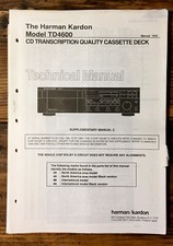 HK Harman Kardon TD-4600 TD-4600 Cassette Service Manual Supple. 1 Original 