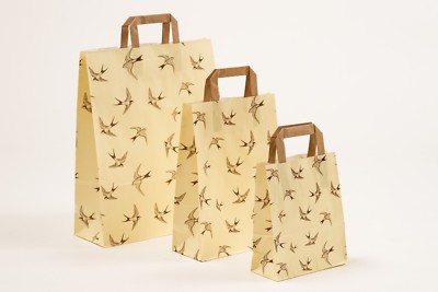 Papiertragetaschen Schwalben Birds Papiertüten Tüten Swallows Retro Vögel 