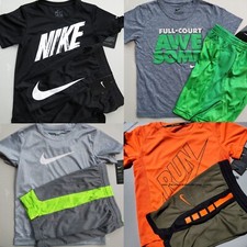 Nike Boys Size 6 Summer Shorts  Tops Dri-fit Orange Blue Green Black 200